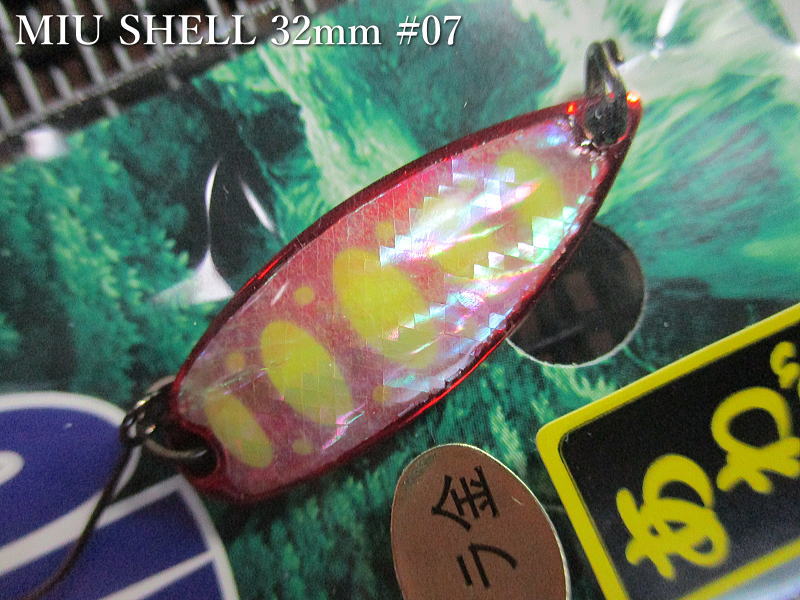 ミュー [ネイティブあわびシリーズ] 3.5g /32mm　#07(レッドイエローパーマーク)　　＜フォレスト FOREST＞　□ネイティブ ルアーフィッシング用 スプーン□　MIU Shell Native Spoon 3.5g　～アワビ張り～　[スプーン専門釣り具店] -エスプーン-