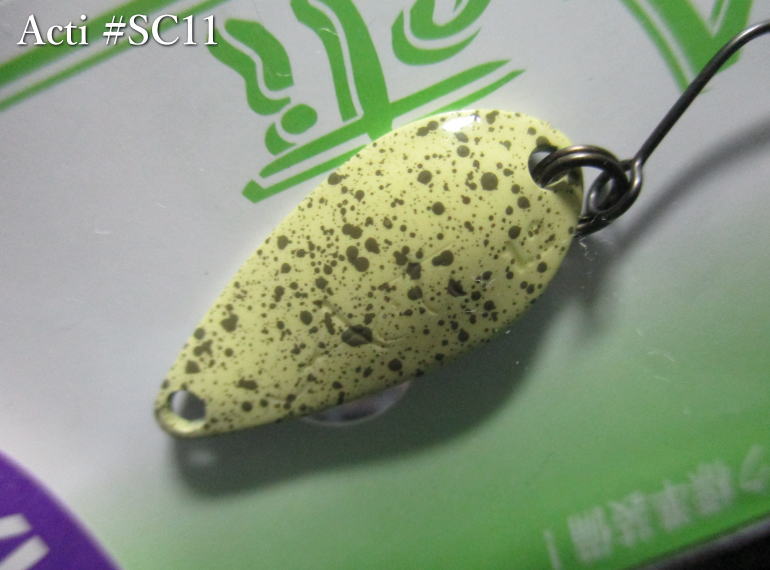 Rakuten - アクティ ミニ [セレクトカラー] 1.3g /20mm　#SC11 サニーオリーブUV　　＜アイビーライン IVYLINE＞　□エリア ルアーフィッシング用 スプーン□　Acti Mini SC Spoon 1.3g　～タフコンに強い～　[スプーン専門釣り具店] -エスプーン-