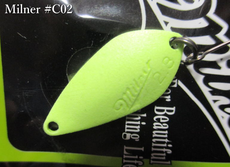 Rakuten - ミルナー 2.3g /27mm　#C02 チャートグロー　　＜アイビーライン IVYLINE＞　□エリア ルアーフィッシング用 スプーン□　Milner Spoon 2.3g　～解放！ルアーローテ～[スプーン専門釣り具店] -エスプーン-