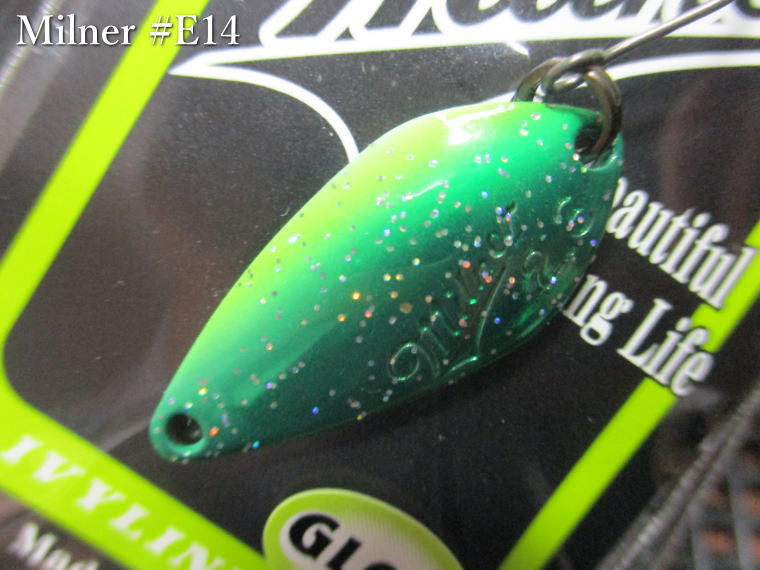 ミルナー 2.3g /27mm　#E14 グリーングロー　　＜アイビーライン IVYLINE＞　□エリア ルアーフィッシング用 スプーン□　Milner Spoon 2.3g　～解放！ルアーローテ～[スプーン専門釣り具店] -エスプーン-