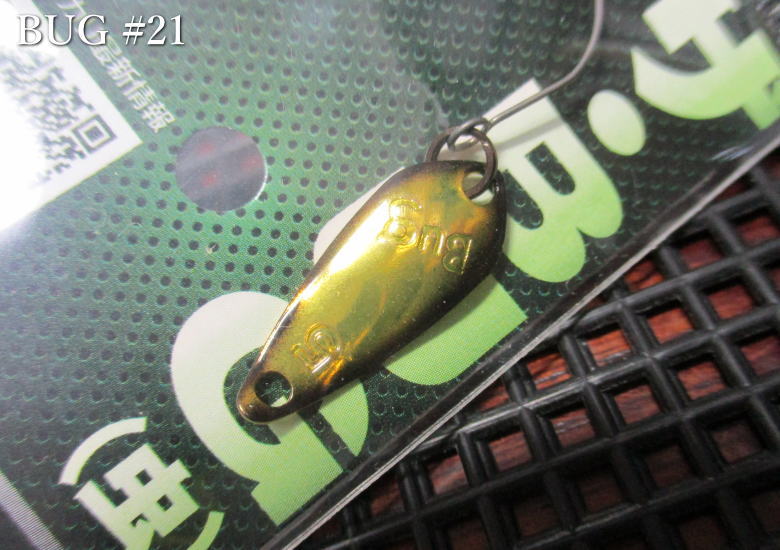 バグ 0.5g /20mm　＃21 透過チャー金　　＜オフィスユーカリ office eucalyptus＞　□エリア ルアーフィッシング用 スプーン□　BUG Spoon 0.5g　～まさに虫！ザ・BUG！～　[スプーン専門釣り具店] -エスプーン- es-poon-10083968 es-poon パッケージ画像