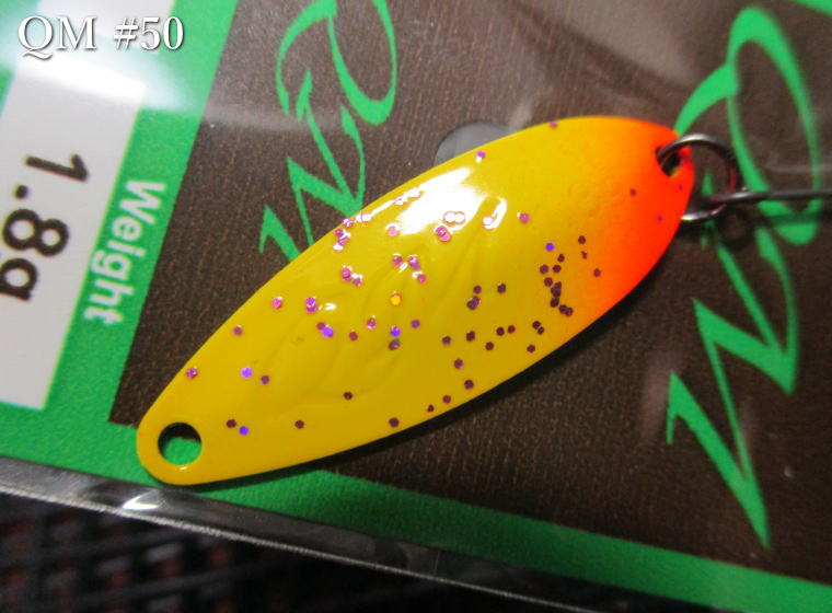 Rakuten - キューム 1.8g /32mm　#50 マンゴー裏マットブラック　　＜ロデオクラフト Rodiocraft＞　□エリア ルアーフィッシング用 スプーン□　QM Spoon 1.8g　～遠投コントロール性能～　[スプーン専門釣り具店] -エスプーン-