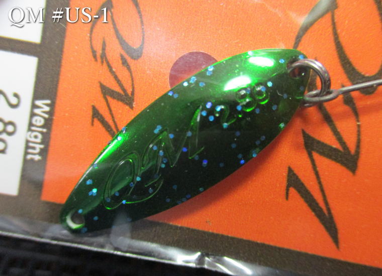 キューム 2.8g /32mm　#US-1 Mグリーン裏パール(有頂天)　　＜ロデオクラフト Rodiocraft＞　□エリア ルアーフィッシング用 スプーン□　QM Spoon 2.8g　～遠投コントロール性能～　[スプーン専門釣り具店] -エスプーン-