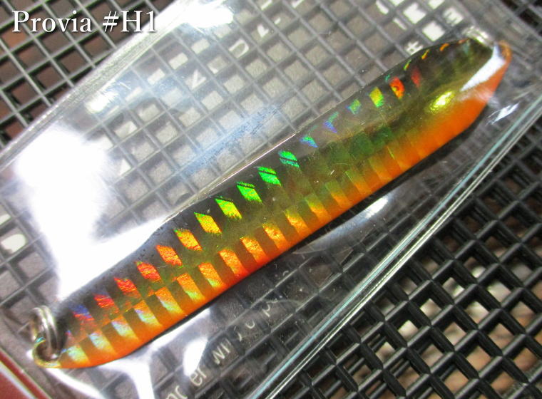 プロビア [ホログラム] 18g /80mm　#H1 ブラックゴールドオレンジB　　＜シーレーベル SSYLABEL＞　□ネイティブ ルアーフィッシング用 スプーン□　Provia Hologram Spoon 18g　～大人気ホロカラー仕様～　[スプーン専門釣り具店] -エスプーン-