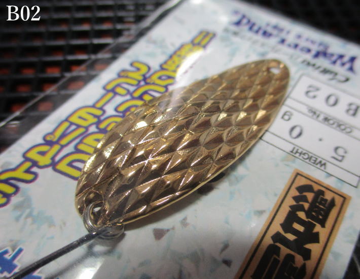 Lures - ディープダイヤ 4.5g /31.8mm　#B02 ゴールド純金メッキ　　＜ウォーターランド WaterLand＞　□エリア ルアーフィッシング用 スプーン□　DEEP DIAMOND Spoon 4.5g　～ダイアカットのDC～　[スプーン専門釣り具店] -エスプーン-