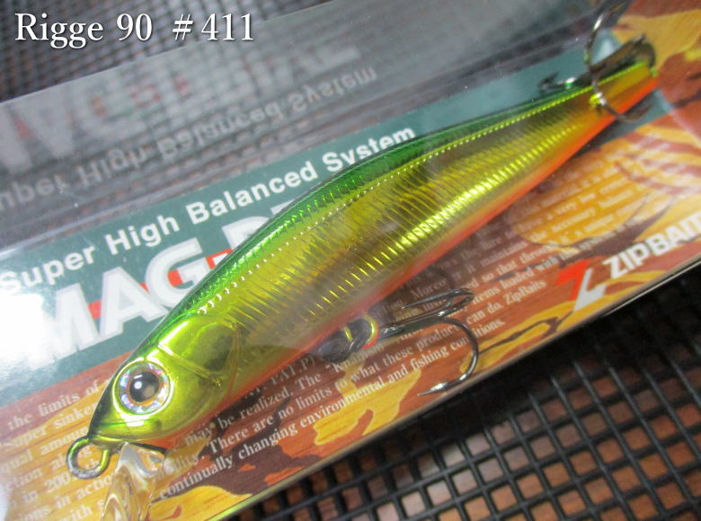 リッジ 90S　＃411 ゴールデングリーン　　＜ジップベイツ ZIPBAITS＞　□ネイティブ ルアーフィッシング用 ミノー プラグ□　Rigge 90S　～超フラッシングパワー～　 -エスプーン-