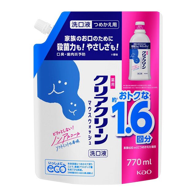 【医薬部外品】クリアクリーンマウスウォッシュ ソフトミントの香味 つめかえ用 770ml