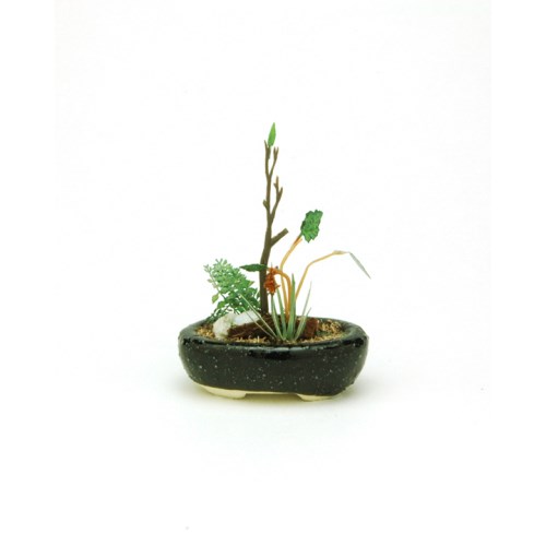 【〜2/6 09:59まで!! 最大2000円OFFクーポン!!】THE BONSAI 小判鉢寄せ植え【黒】 1／12スケール 【BON..