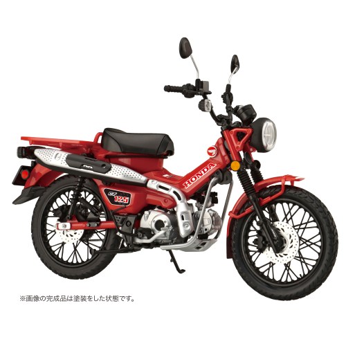 商品種別ホビー 発売日2026/07/23ご注文前に、必ずお届け日詳細等をご確認下さい。関連ジャンルプラモデルスケールバイク乗り物商品概要1/12 NEXTシリーズのハンターカブ、塗装派向けのノンカラーバージョン！製品は2021年に販売が開始されたCT125ハンターカブをモチーフにしています。タンデムステップを装備、マフラーカバーが装着された日本国内仕様です。1/12スケールならではの大きさにより細かな造形を的確に再現。ボディは塗装時の発色を考慮し白色系の成形色としています。シルバーに塗装するパーツは主に黒色成形色としています。成形色はホワイト・ブラック・クリアーの3種類で構成。エンジン本体はブラック部分およびシルバー部分を別パーツ化した成形色でブロック状に組んでいく仕様。左右にある「HONDA」の彫刻は繊細な金型彫刻で再現。特徴的な左側後方にある吸気路は艶消しブラックとボディ色の塗分けが容易になるパーツ分割で再現しています。サイドスタンドおよびセンタースタンドは可動式。ハンドル周囲のスイッチ類は的確に立体化し、マーキングは付属デカールで再現。メーターはカバー面に透明パーツを被せてリアルなスタイルとしています。ハンドル中央部のウィングマークはデカールで表現、右手側にあるマスターシリンダーなど細部部品まで再現。シートは生地縫い目に合わせて3ピース構造としています。シートは可動(開閉)可能。内側の給油口周辺まで立体化、タンクキャップは塗分け容易な別パーツとしています。タンデムステップは格納と展開状態が選択でき、パーツを差し替えることで変更も可能です。非常に目立つ特徴的な後部キャリアは、スライド金型を採用し1ピースパーツとしています。ホイールとスポークは一体成形で、同シリーズのスーパーカブと同等の細さでリアルに。車体に組み込んだ車輪は回転可能。本製品用に製作されたデカールが付属、シールと異なり厚みが気にならない塗装向け仕様。完成時のサイズ:(約)全長165×全幅69×全高109mm組立てパーツ数126点【付属内容】 ・ランナー×16 ・ゴム素材タイヤ×2 ・組立説明書×1 ・デカール×1塗装派向けの色のりを考慮した白色系成形色、専用デカールが付属した仕様！塗装が必要：実機色調ごとにパーツが分割されており、マスキングは最低限で済む仕様。製品は組立が必要なキット形式。1/12スケールです。接着が不要：パーツ同士をはめ込む設計仕様により簡単に組立てられるようになっています。※モニターや画像解像度の問題により、色の見え方が実際の商品と異なることが御座いますので、予めご了承ください。商品は新品・未開封です。商品番号-メーカーフジミ模型 _ホビー・模型 _プラモデル_スケール_バイク_乗り物 _ホビー・模型 _フジミ模型 登録日：2026/04/14 発売日：2026/07/23 フジミ模型 Fujimi おもちゃ ホビー プラモデル プラスチックモデル リアル スケール バイク 自動車