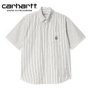 カーハート シャツ メンズ Carhartt WIP カーハート ダブリューアイピー S/S LINUS SHIRT ショートスリーブライナスシャツ メンズ シャツ ストライプシャツ 半袖シャツ カジュアル 春 夏ブラック