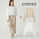 emmi エミ アトリエ ラメ裏毛クロップドプルオーバー オフホワイト ライトベージュ