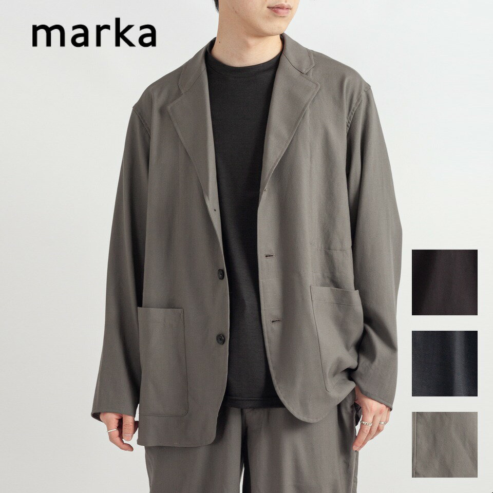 楽天ESSENCEmarka マーカ HOSPITAL JACKET - TUMBLED WOOL TROPICAL ホスピタル ジャケット - ウールトロ ワッシャータンブラー ブラック グレージュ ダークブラウン