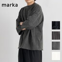 【マラソン限定ポイント5倍！スペシャルクーポン配布中】marka マーカ FOOTBALL TEE - 20//1 RECYCLE SUVIN ORGANIC COTTON KNIT フットボール TEE - 20//1 リサイクル スヴィン オーガニックコットンニット ブラック フェイデッドブラック オフホワイト ダーウブラウン