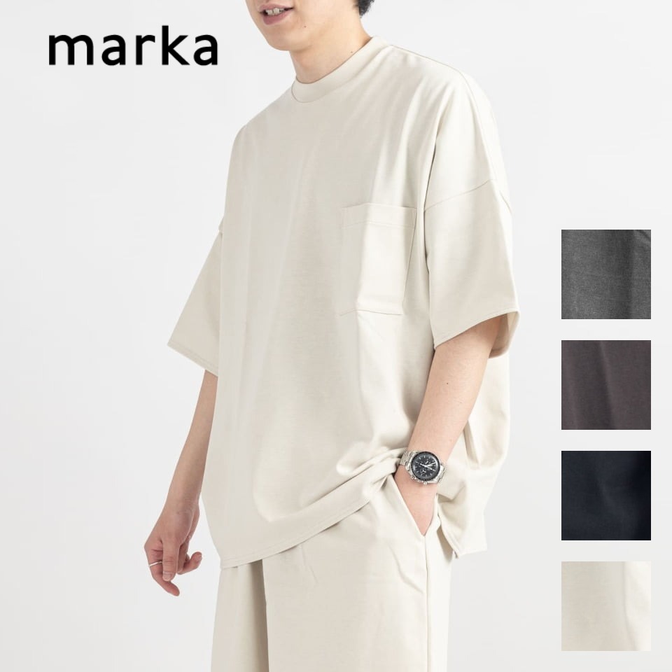 【お買い物マラソン限定 ポイント5倍&スペシャルクーポン配布中！】marka マーカ POCKET TEE - 20//1 RECYCLE SUVIN ORGANIAC COTTON KNIT ポケット TEE 20//1 リサイクル スヴィン オーガニック コットン ニット ブラック フェーデッドブラック オフホワイト ダークブラウン 1