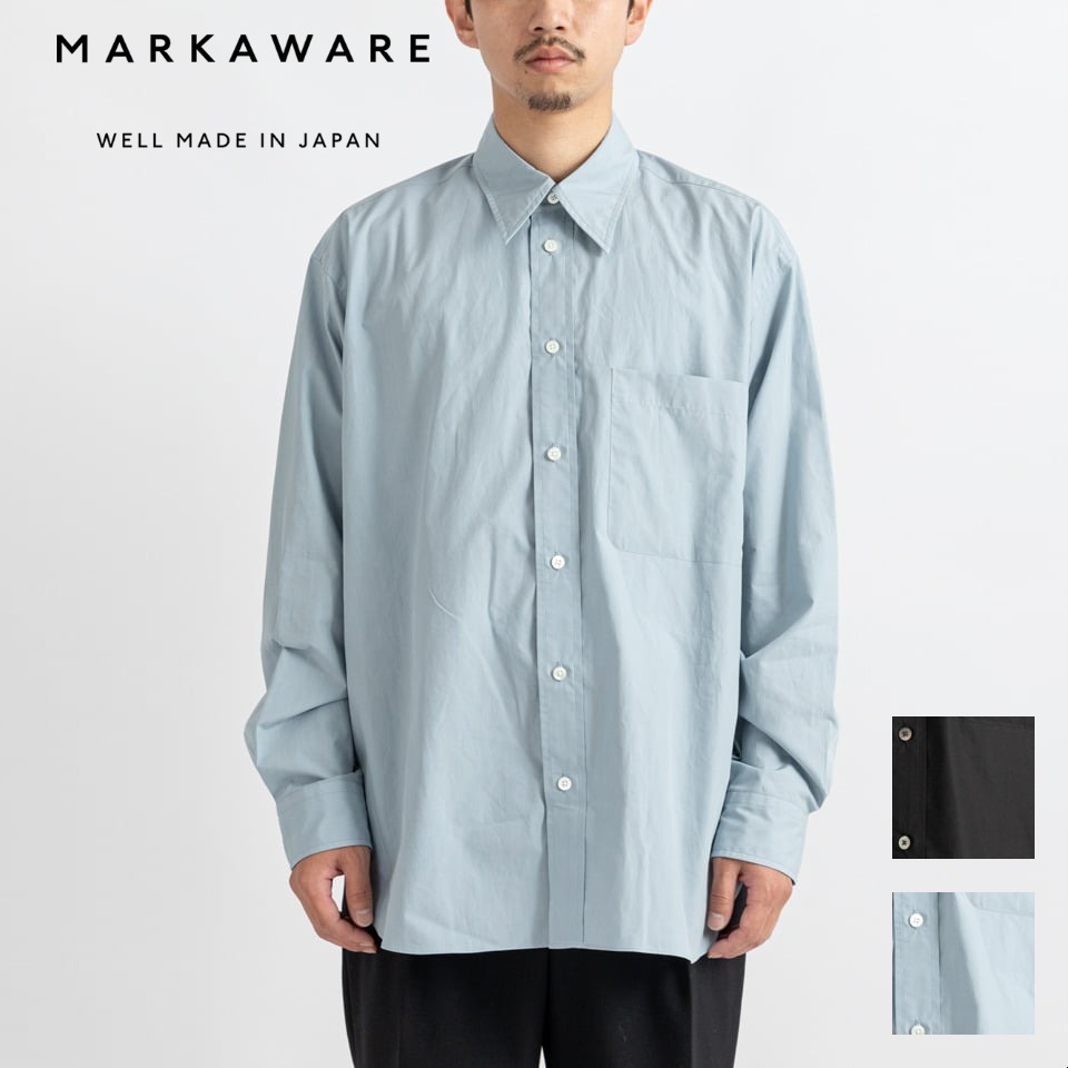 【セール40 OFF】【MARKAWARE マーカウェア 】ワーカーシャツ オーガニックギザ コットンタイプライター WORKER SHIRTS - ORGANIC GIZA COTTON TYPEWRITER A23C-20SH02C トップス シャツ