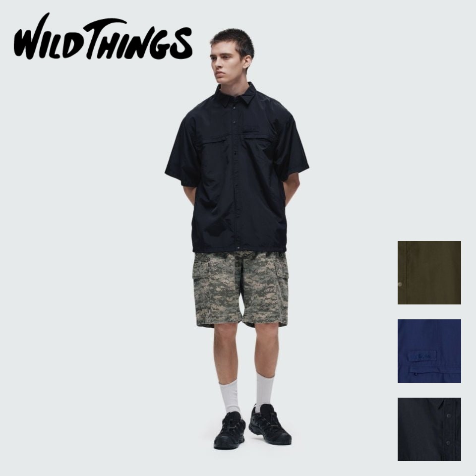 WILD THINGS ワイルドシングス CARRY SHIRTS キャリー シャツ ブラック カーキ ブルーベリー