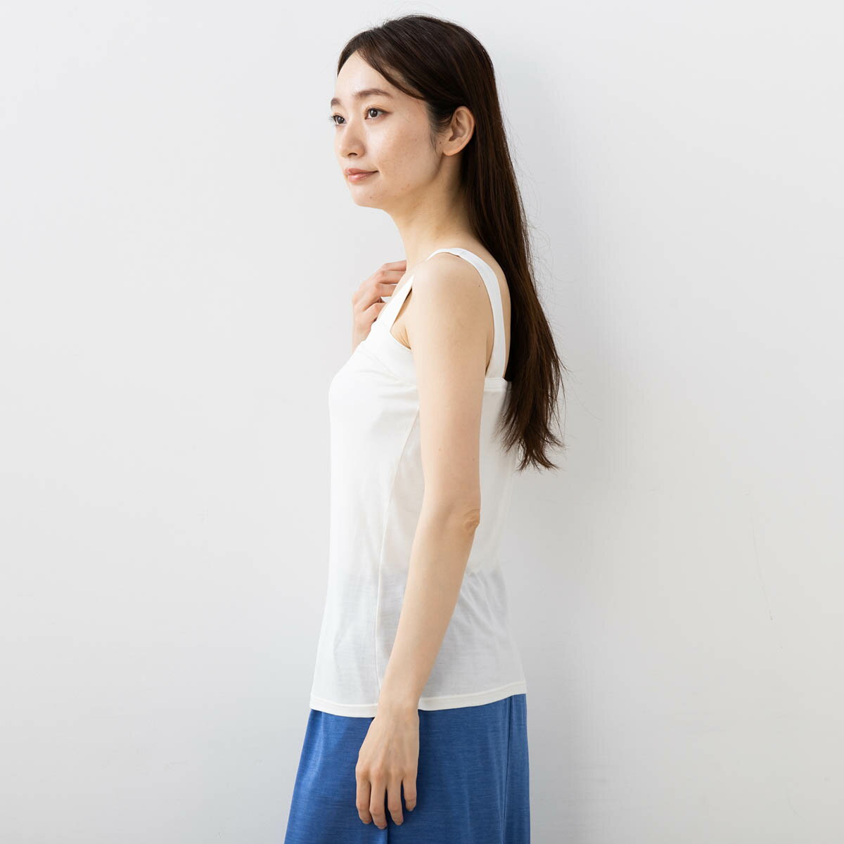 【訳あり】シルク ブラ紐隠し スクエア タンク...の紹介画像3