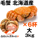 毛蟹 3kg 送料無料 北海道産 毛ガニ 3kg 強(500...