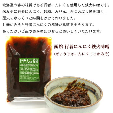 鉄火みそ 函館のおいしい 鉄火味噌 行者にんにく入り鉄火味噌( ぎょうじゃにんにく みそ ) 200g×2袋セット なめみそ 炒め味噌 メール便 送料無料