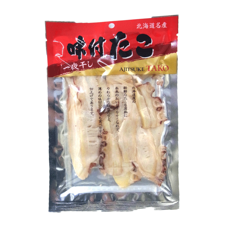 /送料無料 北海道産 干したこ 味付け干したこ 珍味) 北海道産 味付きたこ 75g ネコポス便 やわらかく、タコの優しい味わい 蛸 おつまみ(いつでもポイント10倍)【RCP】