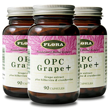 OPC Grape＋ OPCグレープ＋ 90カプセル 3個セット ポリフェノール含有サプリメント FLORA フローラ