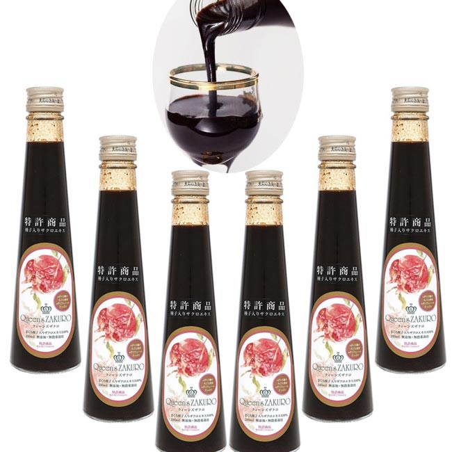 Queen's ZAKURO クィーンズザクロ 200ml 6本セット ザクロ種子入り ザクロジュース 濃縮タイプ