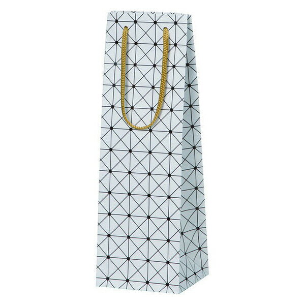 ワイン1本用紙袋(白色・格子柄)ギフトボックスサイズ対応