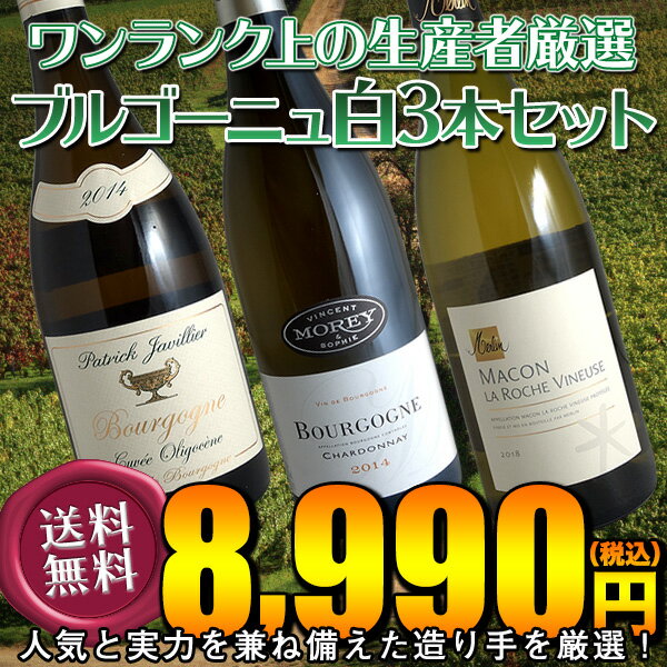 【送料無料】ブルゴーニュ白ワイン3本セット(B)ワンランク上の作り手を厳選