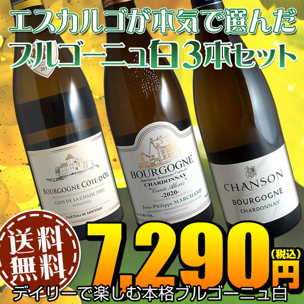 【送料無料】ブルゴーニュ白ワイン3本セット(A) コスパ抜群の優良生産者を厳選