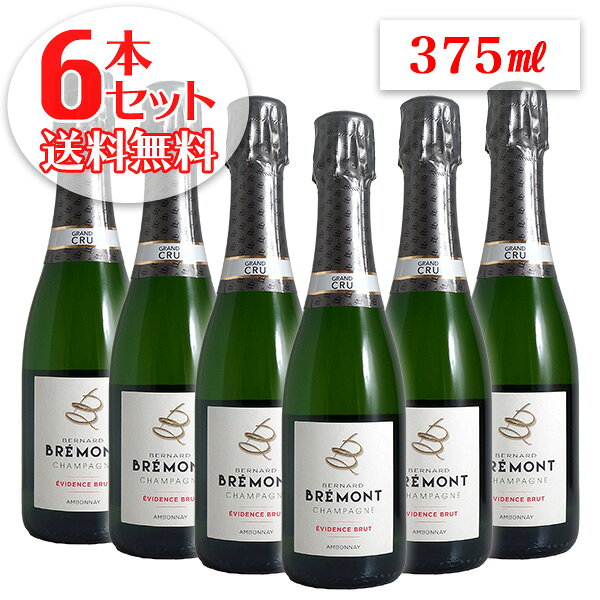 【送料無料】6本セット エヴィダンス ハーフ1/2[N.V]ベルナール ブレモン【375ml】（シャンパン）