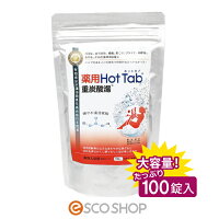 薬用 ホットタブ 重炭酸湯 100錠入り Hot Tab 入浴剤 炭酸 炭酸風呂 血行促進 冷え性 対策 疲労回復 腰痛 肩こり むくみ ヘッドスパ(送料無料)(ギフト プレゼント)