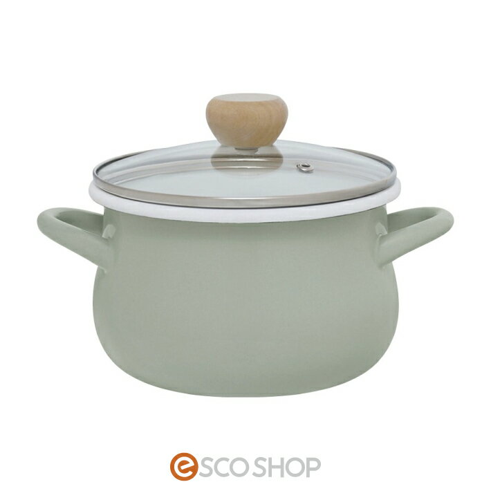 IH対応ホーロークッキングポット18cmグリーン アミ シール蓋 キッチン用品 送料無料 メーカー直送 代引不可 同梱不可