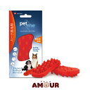 pet+me ペットアンドミー ラバーブラシ ハード・長毛種用 レッド 愛犬 愛猫 ロングコート マッサージ (メール便送料無料)