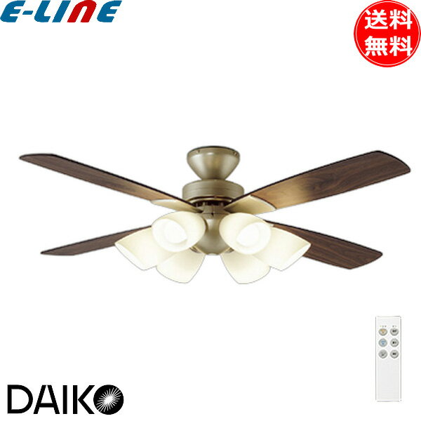 DAIKO LED シーリングファンライト 6畳 YCF-111SSS 6灯 電球色 木目 リモコン付き ファン 天井 ファン付き シーリングファン ダイコー 照明 「送料無料」