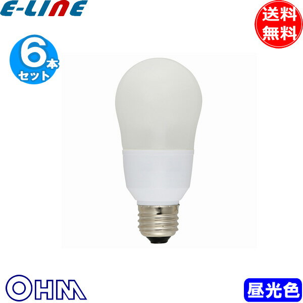 [6個セット]オーム電機 EFA15ED/12NX2P 電球形蛍光灯 2個入 60形相当 昼光色 口金E26 EFA15ED12NX2P「..