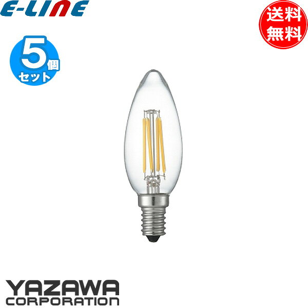 Rakuten - [5個セット]ヤザワ LDC4LG32E14C フィラメント LED電球 40形 シャンデリア形 E14 クリア電球 長寿命20000時間「送料無料」