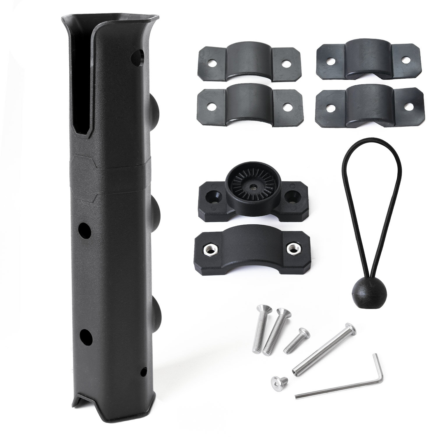 公式 ESFUERZO（エスフエルソ）ロッドホルダー 釣り 360°回転で便利 バイク 自転車 船 パイプ レーン 釣り竿 釣竿 竿受け 竿掛け スタンド 固定 キャリア 取付説明書付き