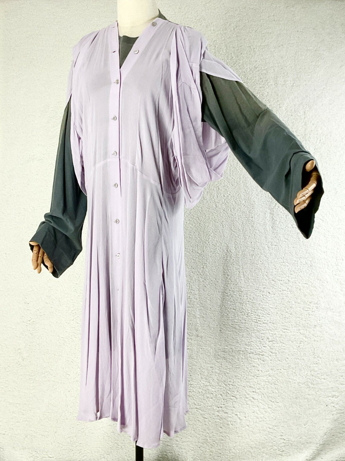 美品 Acne Studios　アクネステュディオス 34 パープル レイヤードワンピース