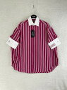 未使用 RAF SIMONS ラフシモンズ XS パープル×ホワイト Short sleeve businessシャツ ハンガー付き