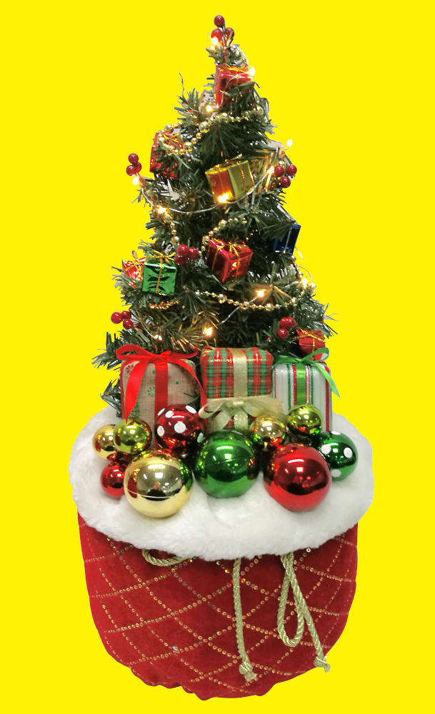 【店舗・イベント用品】【クリスマス】【ツリー・リース】50cmツリー・ノルディック(レッドバッグツリー)