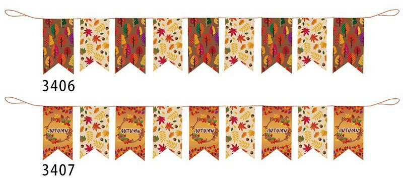 【店舗・イベント用品】【秋】オータムペナントフラッグ