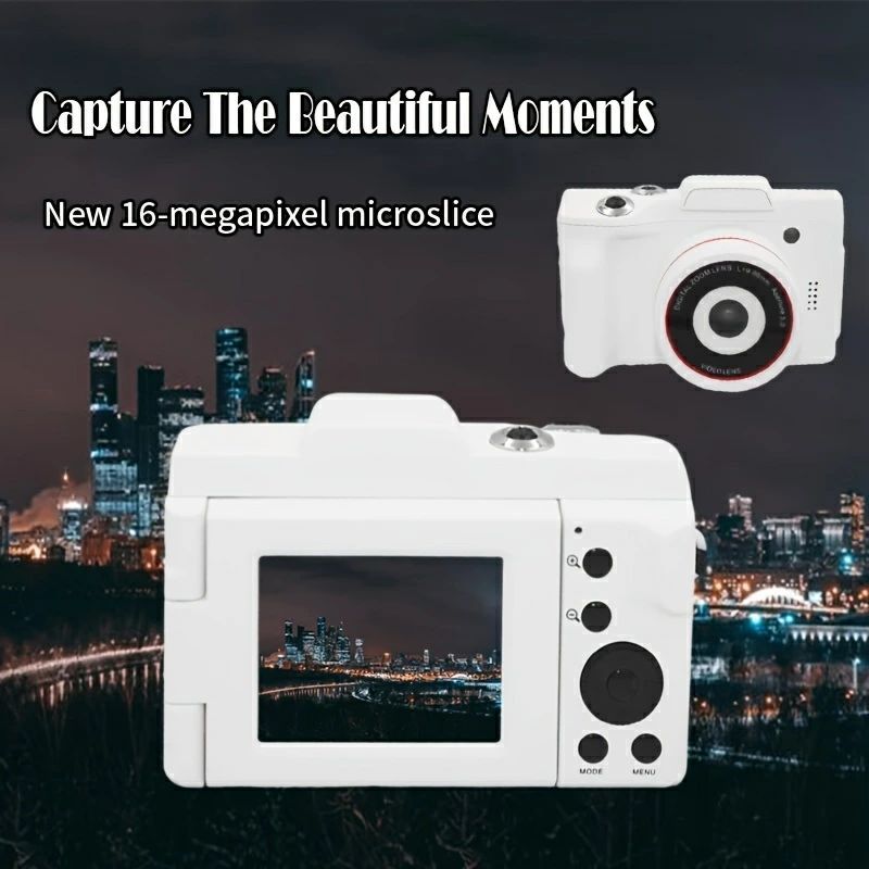 6倍デジタルズーム 搭載のポータブルデジタルカメラ 小型 軽量 6.1cmリバーシブルスクリーンデジタルカメラビデオカメラ 1600wピクセルHD一眼レフ 初心者 子供用 小学生 女の子 男の子 初心者 修学旅行 入学お祝い ギフト