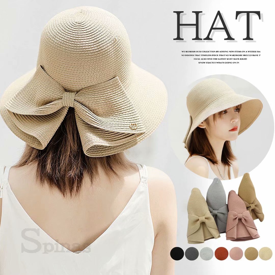 大きめリボンがポイント！麦わら ハット 折りたたみ UV サマー 大人っぽい ストロー キャップ 夏帽子 通気 つば広帽子■　商品説明シーズンムードたっぷり！夏素材でつくった、大人の麦わら風キャップ。シンプルなコーディネートも、プラスするだ...