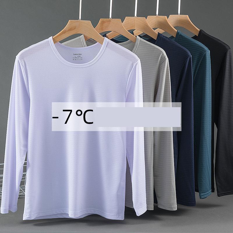 Tシャツ メンズ 接触冷感 涼しい 速乾 長袖 インナーシャツ クルーネック vネック 薄手 無地 春 夏 秋 ..