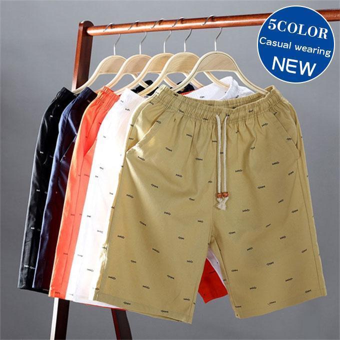 ショートパンツ メンズ ハーフパンツ 英字 5分丈 短パン 海パン ボトムス カーゴ 大きいサイズ レトロ風 おしゃれ ウェストゴム アウトドア