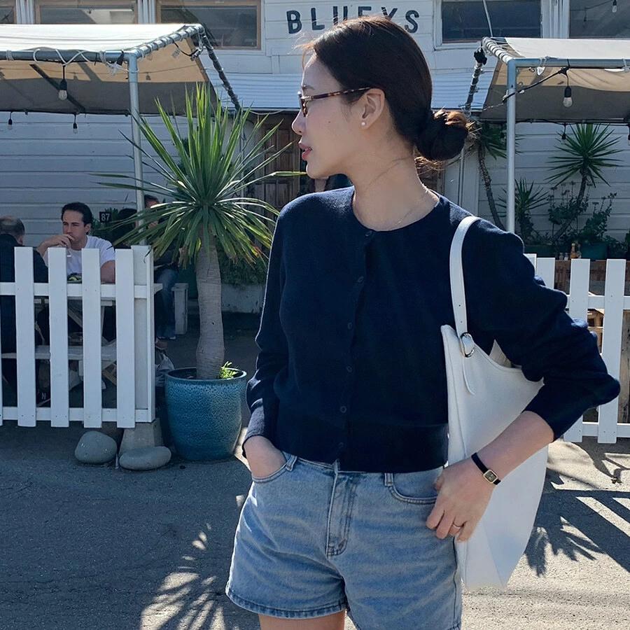 バルブニットカーディガン カーディガン / ベスト カーディガン レディース｜韓国 WONLOG｜コーディブ..