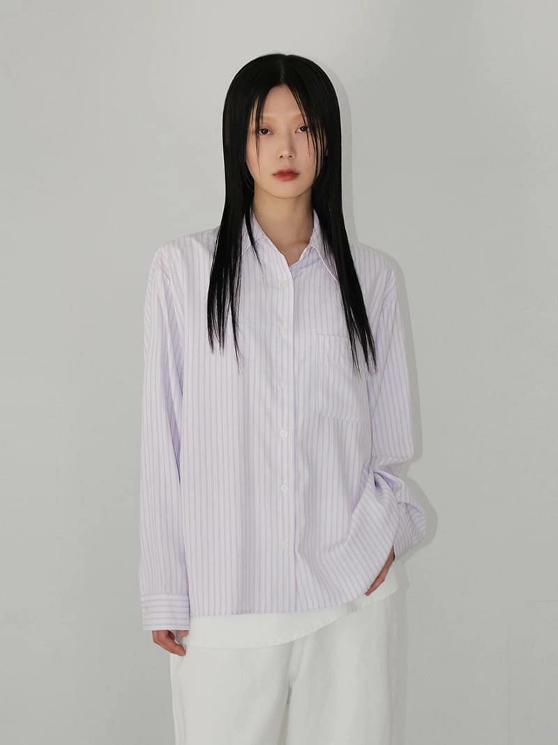 SLOP STRIPE SH シャツ レディース｜韓国 AAKE｜コーディブック