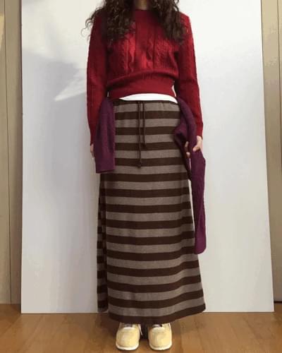 マキシスウェットスカート ブラウン スカート レディース｜韓国 DUGGY｜コーディブック