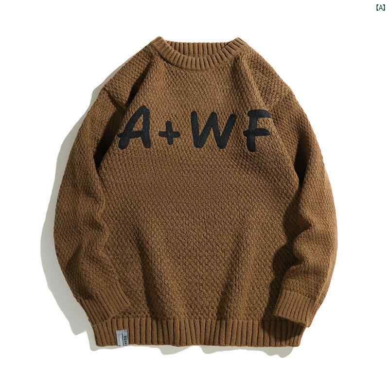 メンズ ファッション コーデ セーター メンズ 秋冬 ラウンドネック ニット レトロ ボトム シャツ