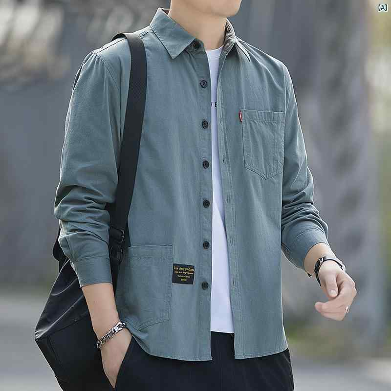 Rakuten - メンズ　ファッション　コーデ 長袖 シャツ メンズ 夏 薄手 コットンカーディガン インチ 春秋 カジュアル メンズシャツ